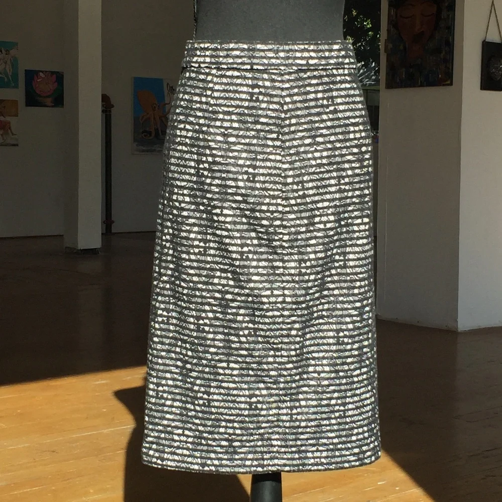 Black/white lace A-line skirt